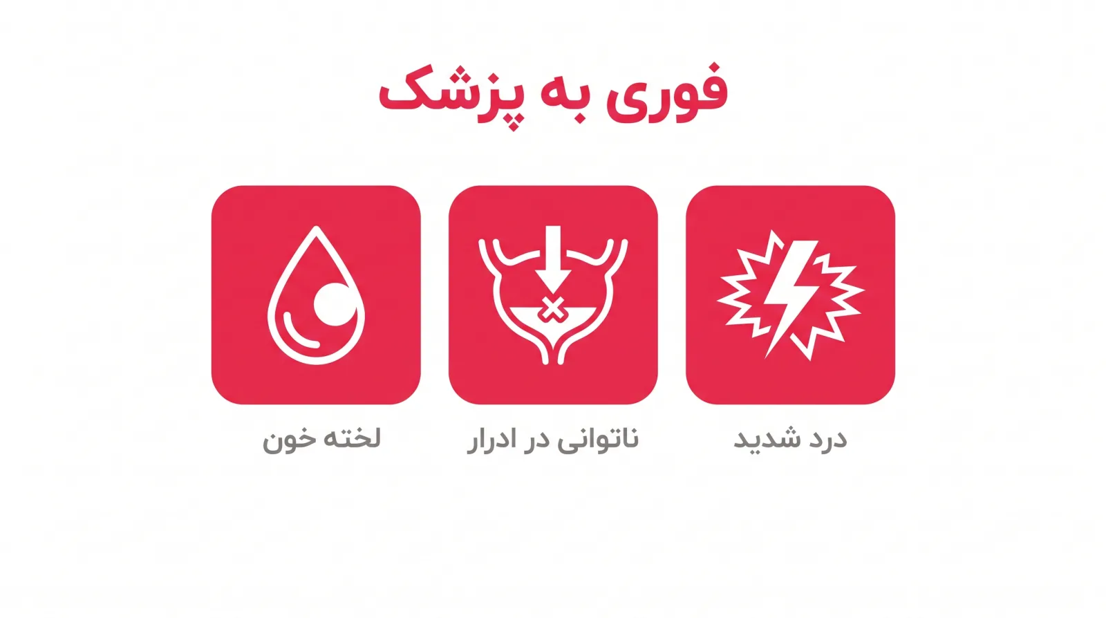 اینفوگرافیک علائم فوری همراه با خون در ادرار